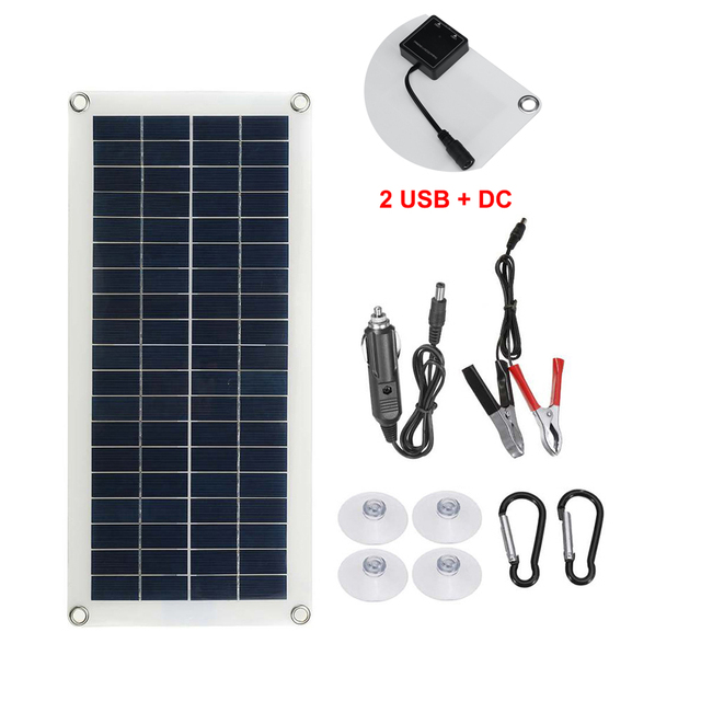 Portable 12V Mini Outdoor Solar Panels Flexible 5W 10W 15W 20W 35W 40W Car Battery Chargers for Camping Car Charging