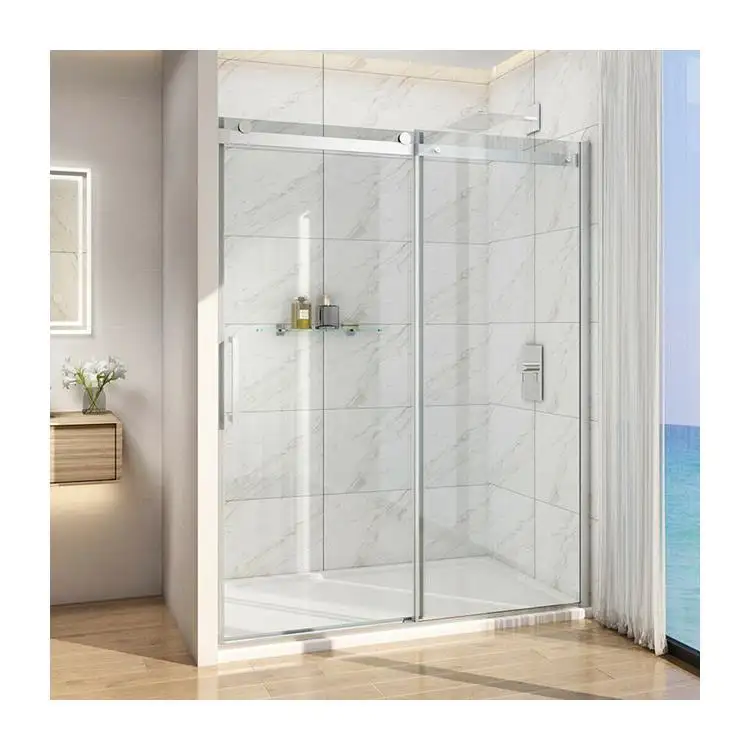 Luxury Simple Bathroom Sliding Tempered Glass Shower Door Cabin
