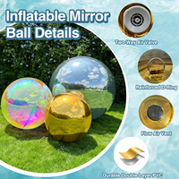 Boule miroir géante gonflable en PVC métallisé pour la décoration de mariage, de fête et d'événements, ballon miroir gonflable