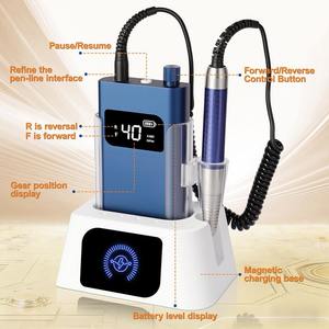 Rechargeable Electric <b>Nail</b> File Magnetic Brushless Motor Professional 40K <b>Nail</b> Drill Cone Acrylic <b>Nails</b> Cordless Portable - Product Image 5