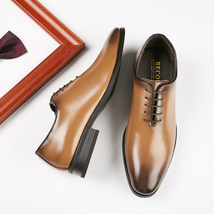 Chaussures pour hommes antidérapantes en cuir, décontractées, pour le travail, avec semelle en caoutchouc, confortables, sûres pour la marche, pour le bureau, usage quotidien - Product Image 1