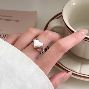 Heart Shape S925 Sterling Silver <b>Ring</b> For Women Gift Jewelry <b>Open</b> Design - Product Image 1