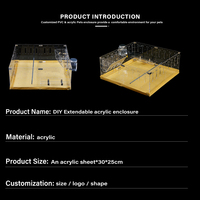 Cage fermée OEM en acrylique à plusieurs niveaux connectable DIY extensible Cage classique pour petits animaux oiseau cochon d'inde Chinchilla