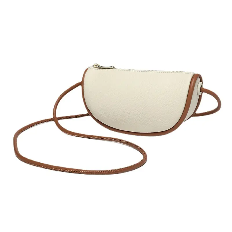 Genuine leather niche underarm simple shoulder dumpling bag