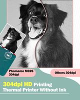 Phomemo M02S Printer Saku Mini Tanpa Tinta Thermal Portabel Nirkabel 300dpi Printer Foto Antarmuka USB Pencetakan Kertas Bergaya