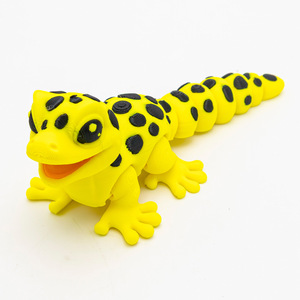Modèle de lézard jaune imprimé en 3D, une pièce artisanale décorative, un cadeau artisanal en plastique articulé - Product Image 1