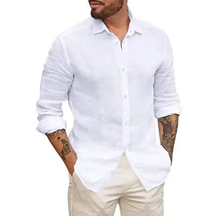 Camisas do smoking de algodão 100% para homens, camisas pequenas de alta qualidade do oem branco personalizado para homens, camisa 100% de algodão da manga comprida, camisa formal