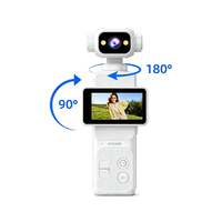 Kamera Aksi Saku Laris Manis, Lensa Putar 270°, Layar Lipat 1,97 inci, Tahan Air IPX6, Cocok untuk Vlog Perjalanan dan Video Pendek