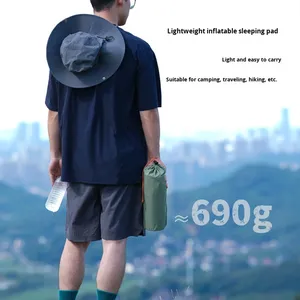 ที่นอนเป่าลมพีวีซีน้ำหนักเบาสำหรับกิจกรรมกลางแจ้ง พกพาสะดวกสำหรับการตั้งแคมป์ เดินป่า ปีนเขา กันความชื้น หนา 5 ซม. พร้อมที่สูบลมเท้า - Product Image 2