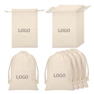 Organic Cotton <b>Canvas</b> Mini Folding Letter Pattern <b>Drawstring</b> Gift Pouch <b>Bag</b> with Custom Logo Print-Multi-Use Wholesale - Product Image 3