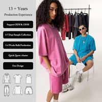 Camiseta de algodón puro de 285 g, estilo vintage, lavada, de gran tamaño, lisa, de la marca Hip Hop Cool Fashion, para hombre