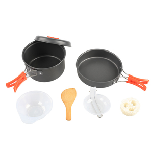 Portatif extérieur <span class=keywords><strong>de</strong></span> <span class=keywords><strong>camping</strong></span> pot 1-2 personnes pique-nique barbecue casseroles et ustensiles randonnée ustensiles <span class=keywords><strong>de</strong></span> cuisine - Product Image 5