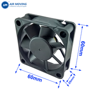 Ventilador Axial Compacto AM6025M24S DC 24V 6025 60x60x25mm 4000RPM con Rodamiento de Manguito para Sistemas de Refrigeración Electrónica