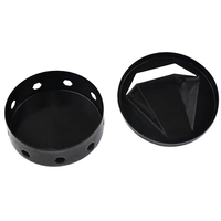 Boîte à fumage ronde en acier avec copeaux de bois, revêtement noir résistant à la chaleur pour fours à charbon et à bois extérieurs