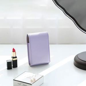 Personalized PU Leather Portable Lipstick Bag Mirror Magnetic Closure Travel Organizer Custom Logo Compact <b>Lip</b> <b>Gloss</b> Pouch Bag - Product Image 3