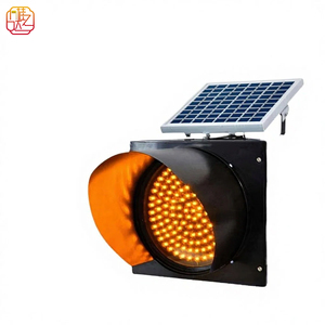 Feux de signalisation clignotants à LED solaires, haute visibilité, pour travaux routiers et zones dangereuses - Product Image 1