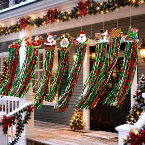 Decoraciones Navideñas para Fiestas con Borlas, Pancarta <span class=keywords><strong>de</strong></span> Santa Claus para Puerta <span class=keywords><strong>de</strong></span> Jardín, Adornos Colgantes para Decoración Navideña <span class=keywords><strong>de</strong></span> Exteriores - Product Image 2