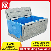 Caisse pliable en mousse EPP en polypropylène, isolée, légère, haute densité, pliable, empilable, recyclable, conteneur de stockage
