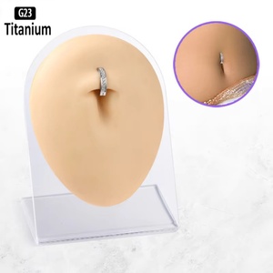Gaby G23 Titanium Piercing 14G <b>Belly</b> CZ Button Ring Reverse Curved Navel Ring Classic Women <b>Bar</b> Barbell Piercing Body Jewelry - Product Image 4