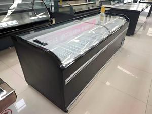 Congelador Comercial Tipo Isla con Puerta Curva <span class=keywords><strong>de</strong></span> Vidrio Deslizante para Supermercado, Exhibición <span class=keywords><strong>de</strong></span> Helados y <span class=keywords><strong>Alimentos</strong></span> Congelados - Product Image 3