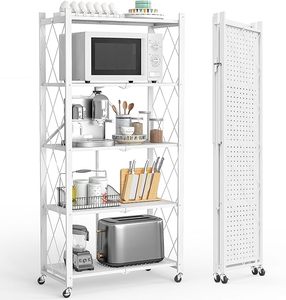 Estantería de almacenamiento de estante de metal plegable de 5 niveles con cocina con ruedas - Product Image 5