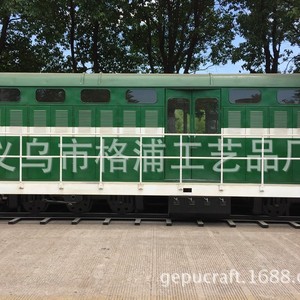 Décoration de restaurant en forme de wagon de train en métal, chariot de livraison vert foncé à essence - Product Image 4