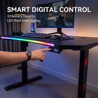 Bureau de jeu électrique silencieux AOR Home Internet Cafe avec effet lumineux RGB, design ergonomique, vente en gros d'usine