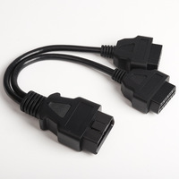 Conector OBD 2 Linkyou de 16 Pines Macho a Doble Hembra, Divisor en Y, Cable de Extensión de Diagnóstico, Adaptador para Lector de Códigos, Herramientas de Escaneo, 12-24V