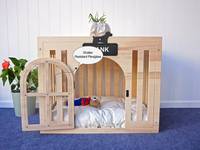 Nouveau design de caisse pour chien faite à la main nid de chat maison pour animaux de compagnie chenil pour chiot avec porte petite boîte en carton en bois avec logo personnalisé stockage en Europe