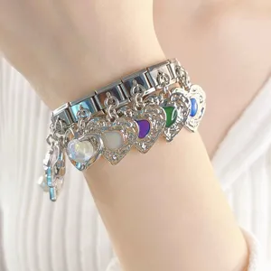 Hapiship 2024 nueva moda romántica corazón amor encanto italiano enlaces ajuste 9mm pulsera de acero inoxidable DIY hacer joyería DJ651 - Product Image 3
