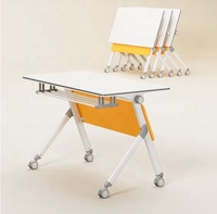 Bureau et chaise d'entraînement modulaires et pliables avec tablette d'écriture, sièges collaboratifs mobiles pour projets scolaires