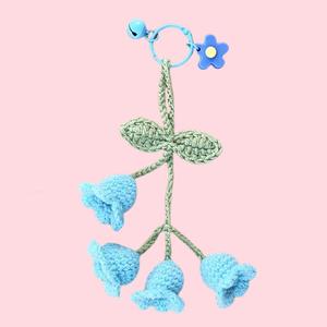 Porte-clés en <span class=keywords><strong>laine</strong></span> crochetée à la main en forme <span class=keywords><strong>de</strong></span> tulipe, breloques mignonnes et créatives, cadeau promotionnel pour femmes, sacs et accessoires <span class=keywords><strong>de</strong></span> voiture, petits objets - Product Image 4