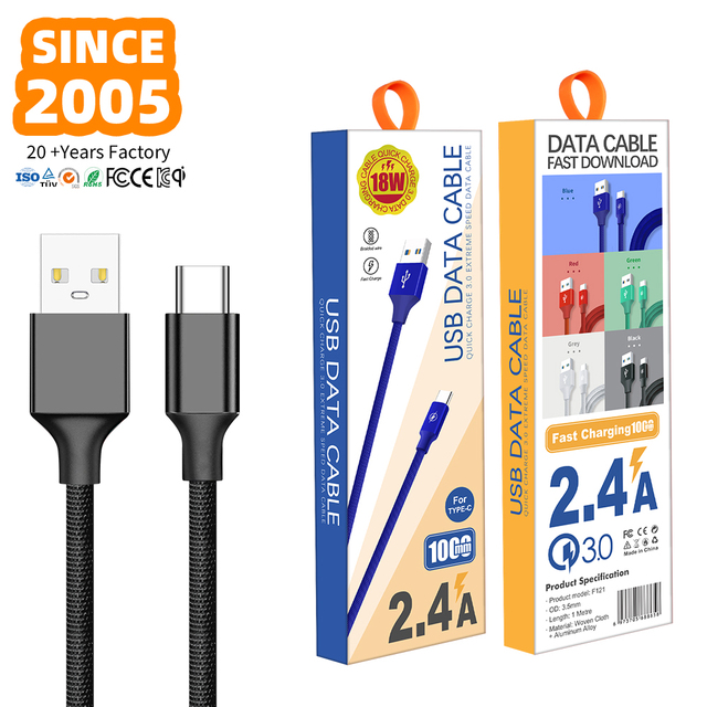 Hot-Selling Type-C Cable - Durable, Universal for Type-C/For Iphone/Micro Ports, 2.4A Fast Charging & Data Transfer 1M