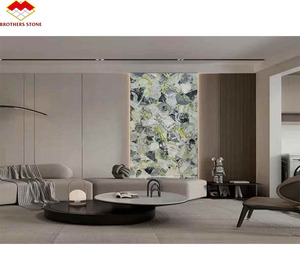 Jade de glace Marbre émeraude froid Jade vert de glace Marbre de luxe Pierre <span class=keywords><strong>Primavera</strong></span> Lux Beauté naturelle Panneau mural en marbre ardoise verte - Product Image 1