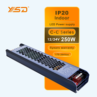 YSD IP20 intérieur 220V interrupteur-alimentations DC 12V/24V/48V 30W-500W tension constante alimentation Led 5 ans de garantie