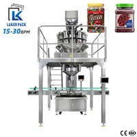 Chaîne de machines de remplissage automatique multi-têtes pour bonbons, fèves de chocolat et granulés en bouteilles, pour petites entreprises