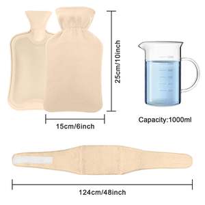 Fabricant de bouillotte en gros avec ceinture, bouillotte de 1l avec couvercle en polaire - Product Image 2