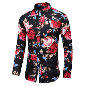 Autunno nuova camicia M-7XL <span class=keywords><strong>taglie</strong></span> forti da uomo stampata <span class=keywords><strong>Slim</strong></span>-<span class=keywords><strong>Fit</strong></span> a maniche lunghe - Product Image 4
