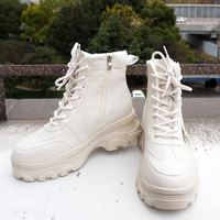 Bottes de combat unisexes en PU avec logo personnalisé, fourrure épaisse, imperméables, légères, plateforme, style 2022, pour l'hiver
