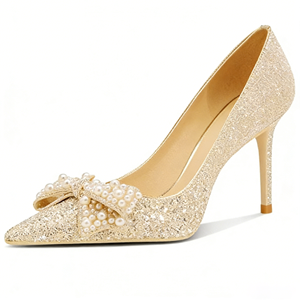 Scarpe da Sposa con Tacco Alto e Fiocco in Cristallo per <span class=keywords><strong>Donna</strong></span>, OEM/ODM, Vendita all'Ingrosso, per Uso Quotidiano e Banchetti - Product Image 2
