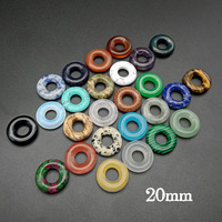 Pendentif en pierre précieuse de 20 mm en forme de donut, poli et fini, motif boucle de paix, pour décoration intérieure et fabrication de bijoux DIY – Tendance et créatif