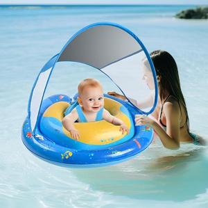 Flotteur de piscine pour bébé avec auvent pare-soleil, extra large, anti-retournement, avec siège de sécurité - Product Image 5