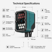 Lecteur de codes-barres industriel fixe pour lignes de convoyage, lecteur de codes quad-core avec déclencheur IO et Ethernet, systèmes de tri automatisés