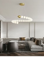 Lámpara de Araña de Hierro y Vidrio de Diseño Francés, Tamaño Mediano, LED, Iluminación Moderna de Lujo para Salas de Estar/Comedores, Elegante Lámpara Planet para Tiendas