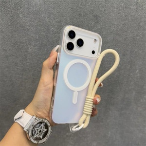 Funda Magnética Transparente de TPU Suave Color Caramelo para iPhone 17 Pro Max, Air 16, 15, 14, 13, con Gancho para Colgar - Product Image 3
