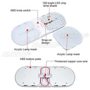 Lampe de lecture LED pour camping-car, 12-24v, avec interrupteur, éclairage de plafond, lampe intérieure pour remorque, camping-car, 1/2 pièces - Product Image 3