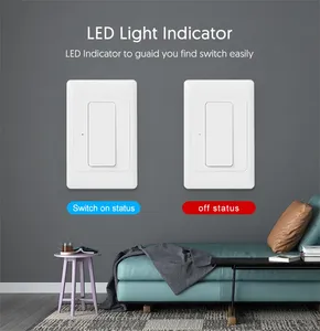 Interrupteur intelligent WiFi KS811F AU/US, interrupteurs muraux en plastique, fil neutre requis, indicateur LED, compatible Alexa et <span class=keywords><strong>Google</strong></span> <span class=keywords><strong>Home</strong></span> - Product Image 2