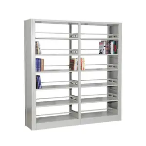 Library furniture steel book shelf Double Sided Reading Room Bookstore Rack Metal Library shelving bookcase