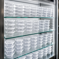 Boîte de conservation alimentaire en plastique cristallin Premium 500-120 sans BPA, bac de préparation de repas jetable, vente en gros