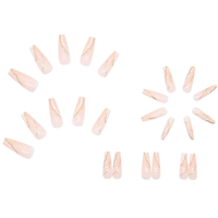 Extensions d'ongles artificielles de luxe faites à la main en ABS, 24 pièces, à presser, à coller, avec des pointes longues, fournisseur d'ongles